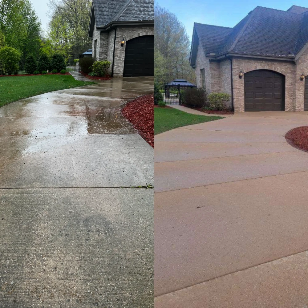 before and after of surface cleaning